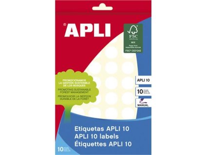 Etikety, okrúhle, priemer: 16 mm, ručne popisovateľné, APLI, 540 etikiet/bal