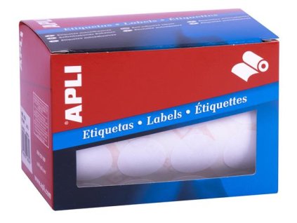 Etikety, okrúhle, priemer: 25 mm, ručne popisovateľné, kotúč, APLI, 2400 etikiet/bal
