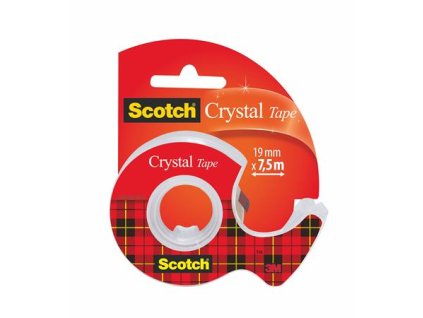 Lepiaca páska, s dispenzorom, 19 mm x 7,5 m, 3M SCOTCH "Crystal"