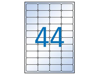 Etikety, 48,5x25,4 mm, polyester, zaoblené rohy, APLI, priehľadné, 440 etikiet/bal
