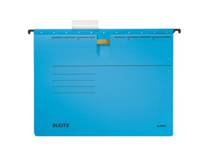 Závesná zakladacia doska, s rýchloviazacím mechanizmom, kartón, A4, LEITZ "Alpha", modrá