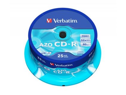 CD-R disk, Jewelcase, AZO, 700MB, 52x, 25 ks, cake box, VERBATIM "DataLife Plus"