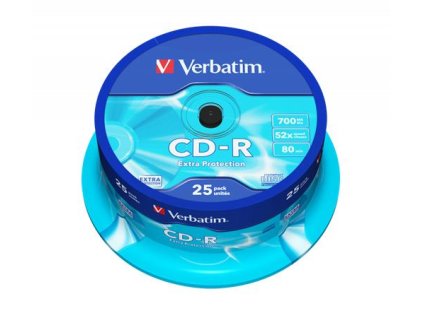 CD-R disk, 700 MB, 52x, 25 ks, cake box, VERBATIM "DataLife"