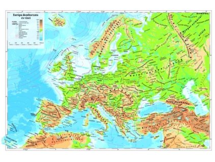 Podložka na stôl, obojstranná, STIEFEL  "Európa dombozata/ Reliéfna mapa Európy" - výrobok v MJ
