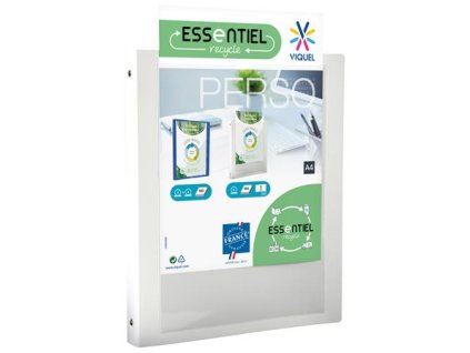 Krúžkový šanón, panoramatický, 4 krúžky, 25 mm, A4, PP, VIQUEL "Essentiel Perso", biela