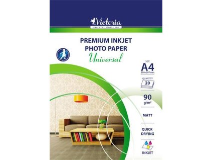 Fotopapier, pre atramentovú tlač, A4, 90 g, matný, VICTORIA PAPER "Universal"