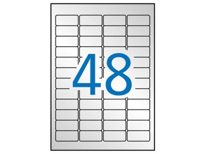 Etikety, 45,7x21,2 mm, polyester, odolné voči poveternostným podmienk, zaoblené rohy, APLI, striebor, 960 etiket/bal