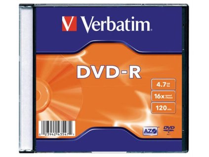 DVD-R disk, AZO, 4,7GB, 16x, 1 ks, tenký obal, VERBATIM