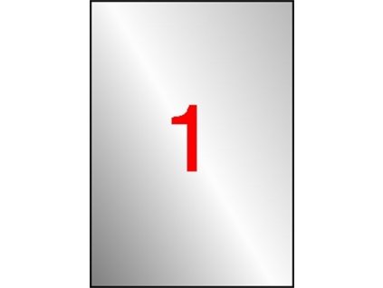 Etikety, 210x297 mm, polyester, odolné voči poveternostným podmienkam, APLI, strieborné, 20 etikiet/bal