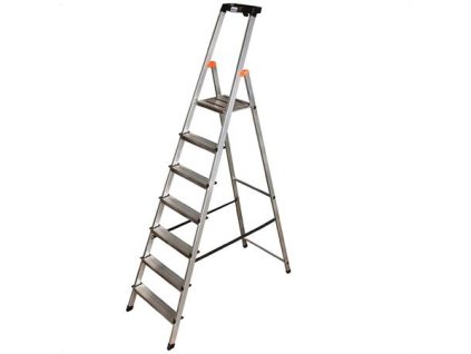 Jednostranný schodík, 7 priečok, hliníkový, KRAUSE "Safety"