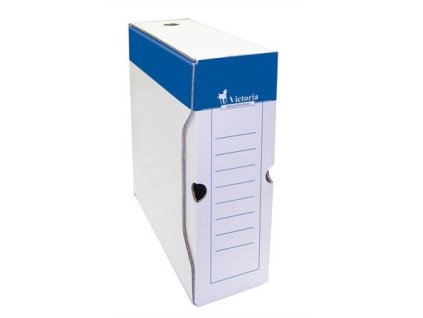 Archívny box, A4, 100 mm, kartón, VICTORIA OFFICE, biely