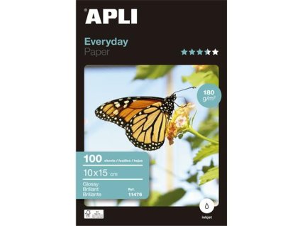 Fotopapier, k atramentovým tlačiarňam, 10x15 cm, 180 g, lesklý, APLI "Everyday"