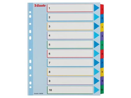 Register, laminovaný kartón, A4 Maxi, 1-10, prepisoavteľný, ESSELTE