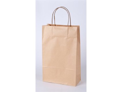 Papierová taška na víno s točeným uchom, 2 priehradka, prírodná