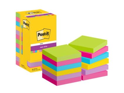 Samolepiace bloky, 76x76 mm, 100 listov, 3M POSTIT "Super Sticky", mix