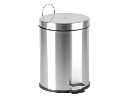 Odpadkový kôš, s pedálom, nerezová oceľ, odnímateľná plastová nádoba, 5 l
