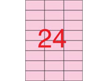 Etikety, 70x37 mm, farebné, APLI, pastelovo ružové, 480 etikiet/bal