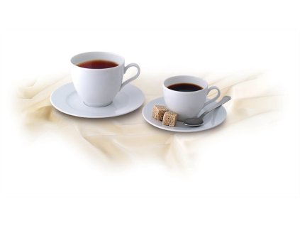 Mokka súprava, porcelán, 10 cl, 6 ks, ROTBERG "Basic", biela