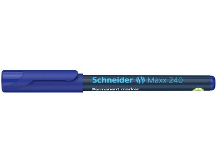Permanentný popisovač, 1- 2 mm, kužeľový hrot, SCHNEIDER "240", modrý