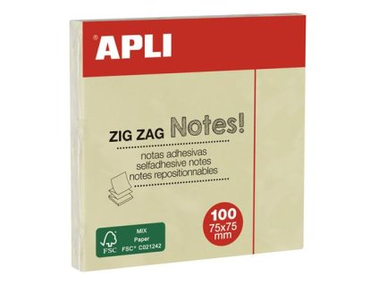 Samolepiaci bloček, "Z", 75x75, 100 listov, APLI, žltý