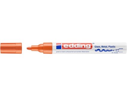 Permanentný lakový popisovač, 2-4 mm, EDDING "750", oranžový