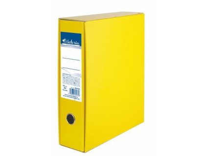 Pákový šanón s obalom, 75 mm, A4,  kartón, VICTORIA OFFICE, žltý