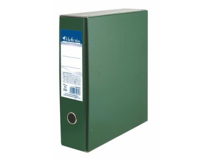 Pákový šanón s obalom, 75 mm, A4, kartón, VICTORIA OFFICE, tmavozelený
