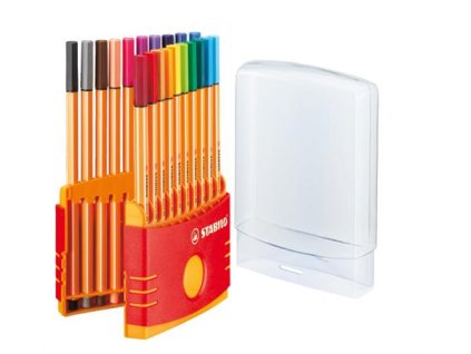Liner, sada, 0,4 mm, STABILO "Point 88 ColorParade", 20 rôznych farieb