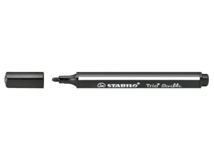 Fixka, 1,5-2 mm, pohyblivý hrot, STABILO "Trio Scribbi", čierna