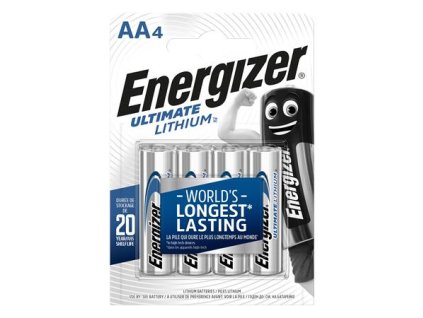 Batéria, AA, tužková, 4 ks, Lítium, ENERGIZER "Ultimate Lithium"