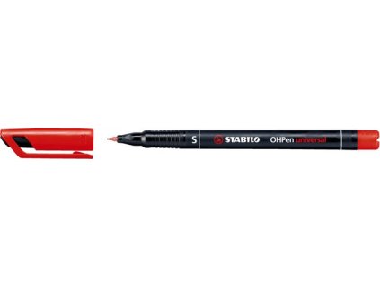 Permanentný popisovač, 0,4 mm, STABILO "OHPen S", červený