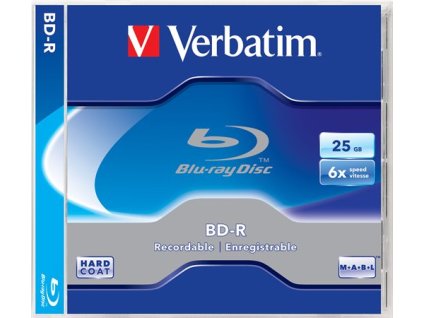 BD-R Blu-Ray disk, 25GB, 6x, 1 ks, klasický obal, VERBATIM
