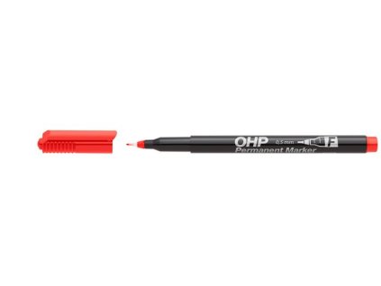 Permanentný popisovač, OHP, 0,5 mm, F, ICO, červený