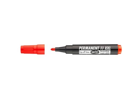 Permanentný popisovač, 1-3 mm, kužeľový hrot, ICO "Permanent 11 XXL", červený