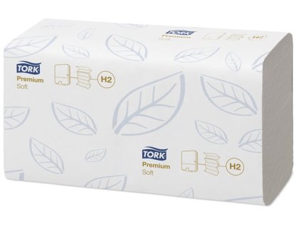 Papierové utierky, Interfold sklad, 2-vrstvové, H2 systém, Premium, TORK "Xpress® Soft Multifold", biela