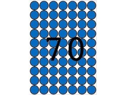 Etikety, okrúhle, priemer: 19 mm, farebné, na liste formátu A5, APLI, modré, 560 etikiet/bal