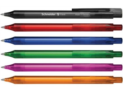 Guľôčkové pero, 0,5 mm, stláčací mechanizmus, SCHNEIDER "Fave", mix farieb