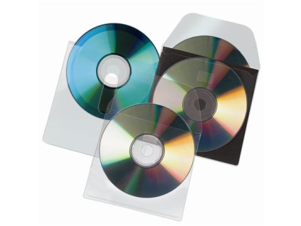 Vrecko na CD/DVD, s uškom, samolepiace, 127x127 mm, DJOIS