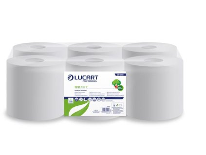Papierové utierky, kotúčové, 2-vrstvové, LUCART "Eco CF 19", biela