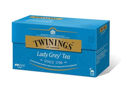 Čierny čaj, 25x2 g, TWININGS "Lady grey"