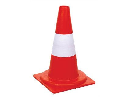 Výstražný kužeľ, červený-biely, výška: 30 cm