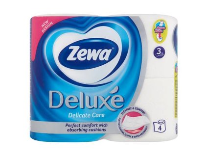 Toaletný papier, 3-vrstvový, malý kotúč, 4 kotúče, ZEWA "Deluxe", biela