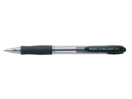 Guľôčkové pero, 0,22 mm, stláčací mechanizmus, PILOT "Super Grip", čierna