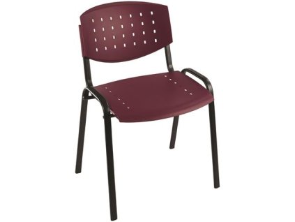 Konferenčná stolička, plastová s dierkami, "TAURUS",  bordová
