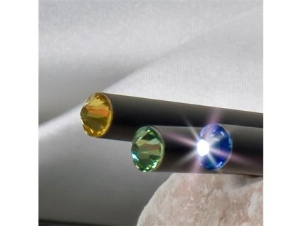 Ceruzka, so zafírovo modrým SWAROVSKI® krištáľom, 17 cm, ART CRYSTELLA®, čierna