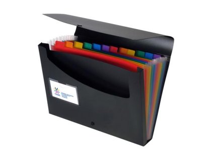 Harmoniková doska, PP, 12 priehradiek, VIQUEL "Rainbow Class", čierna