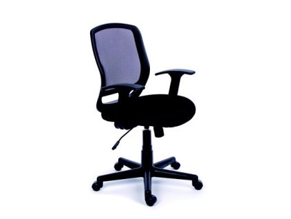 Kancelárska stolička, s opierkami , čalúnená, sieťové operadlo, čierny podstavec, MaYAH "Fun"