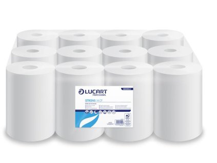 Papierové utierky, kotúčové, vnútorné dávkovanie, 2-vrstvové, LUCART, "Strong 14 CF", snehobiela