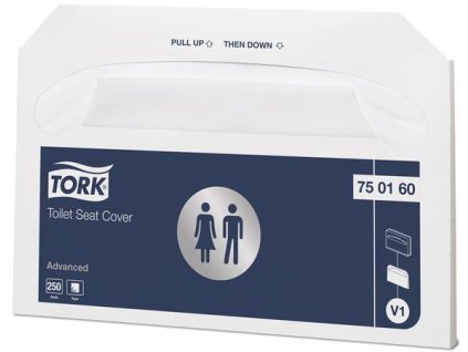 Papierové podložky na WC sedadlá, V1 systém, TORK, biela