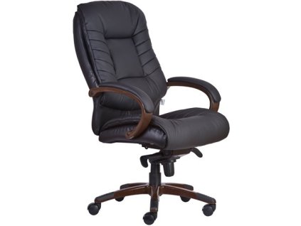 Manažérska stolička, umelá koža, čierny podstavec, "Buffalo PU", čierna